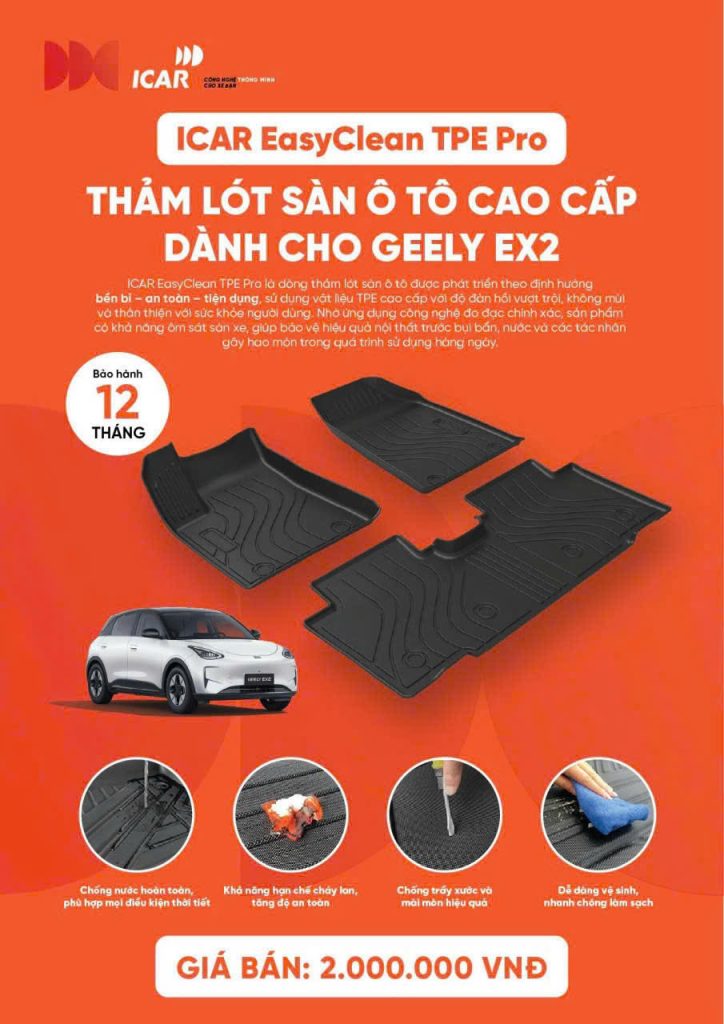Thảm Lót Sàn ICAR Easyclean TPE Pro Cho Geely EX2